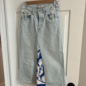 Carleen Light Blue A-Line Denim Skirt